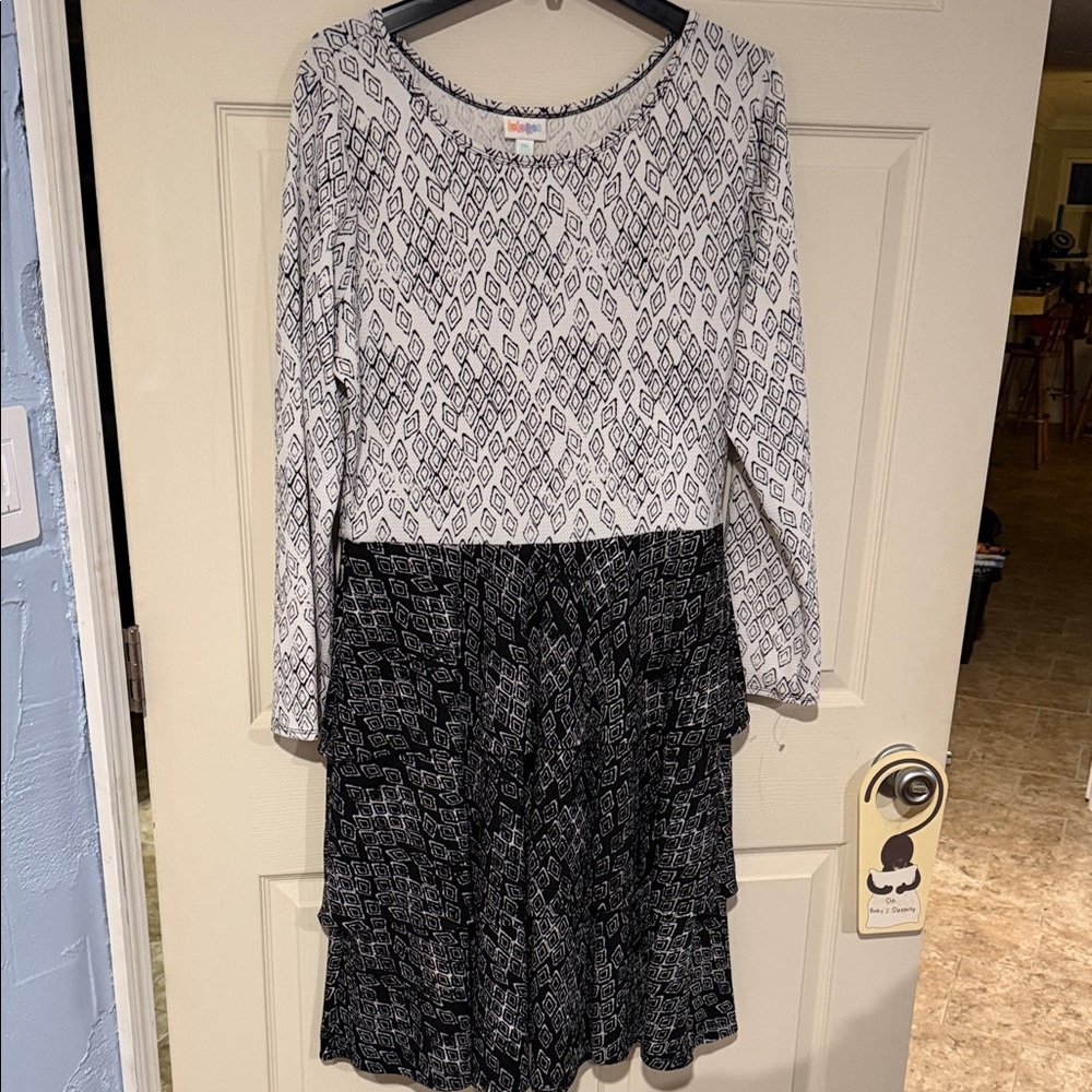 Patterned Black and White LulaRoe Georgia Dress